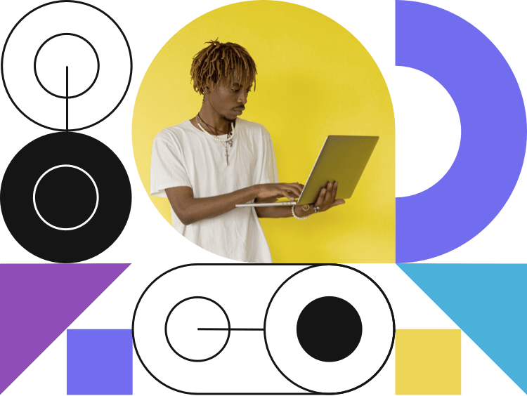 Person working remotely on a laptop